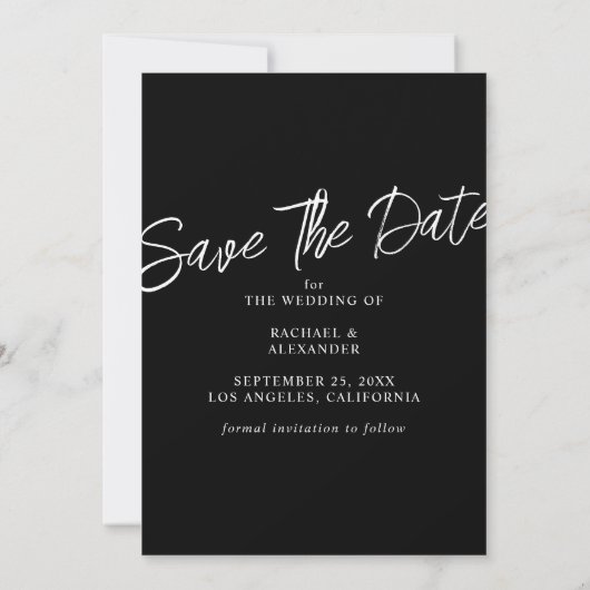 Invitation Faire part de mariage avec diamants modernes (Dos)