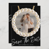 Invitation Faire part de mariage avec diamants modernes (Devant / Derrière)