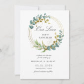 Invitation faire part de mariage avec eucalyptus doré (Devant)