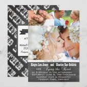 Invitation Faire part de mariage avec typographie et photo su (Devant / Derrière)