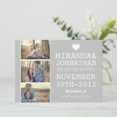 Invitation Faire part de mariage avec une photo en gris gras  (Debout devant)