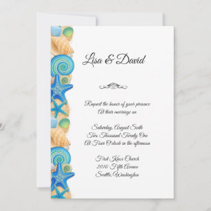 Invitation faire-part de mariage-Beach Shells