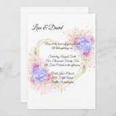 Invitation faire-part de mariage-Blue Hydrangeas (Devant / Derrière)