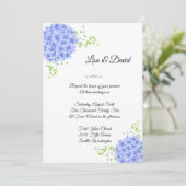 Invitation faire-part de mariage-Blue Hydrangeas (Debout devant)