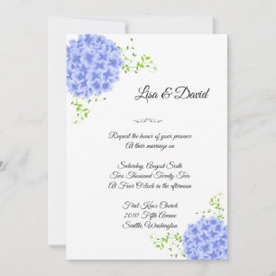 Invitation faire-part de mariage-Blue Hydrangeas