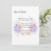 Invitation faire-part de mariage-Blue Hydrangeas (Debout devant)