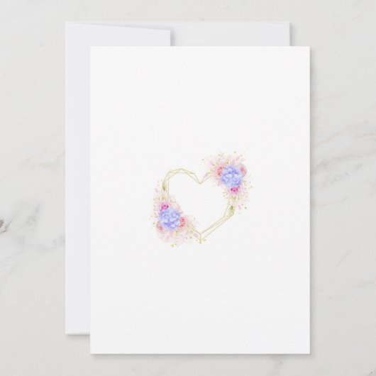 Invitation faire-part de mariage-Blue Hydrangeas (Dos)