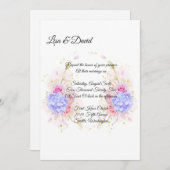 Invitation faire-part de mariage-Blue Hydrangeas (Devant / Derrière)