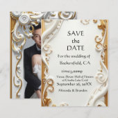 Invitation "Faire-part de mariage botanique doré élégant" - F (Devant / Derrière)