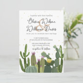 Invitation Faire part de mariage Cactus Greenery (Debout devant)