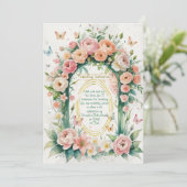 Invitation "Faire-part de mariage couronne florale romantique (Debout devant)
