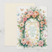 Invitation "Faire-part de mariage couronne florale romantique (Devant / Derrière)