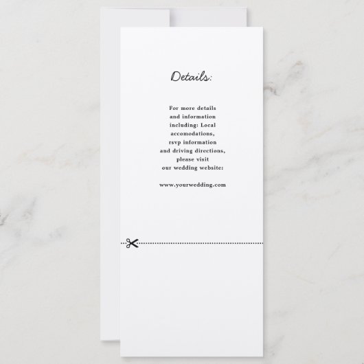 Invitation Faire part de mariage couronne rustique avec RSVP (Dos)
