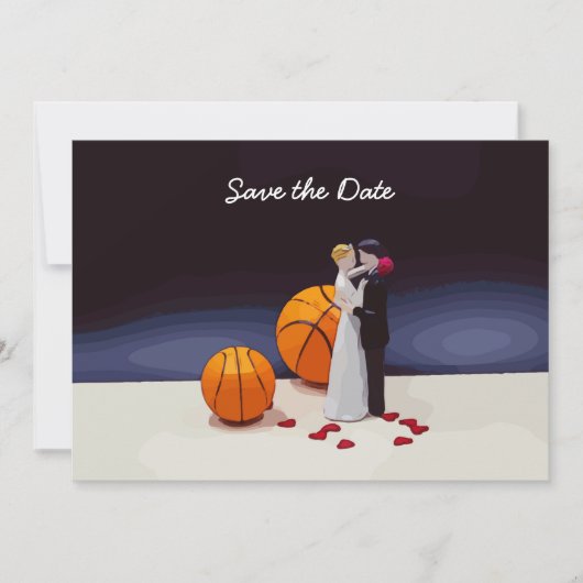 Invitation Faire part de mariage de basket-ball avec les mari (Devant)