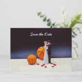 Invitation Faire part de mariage de basket-ball avec les mari (Debout devant)