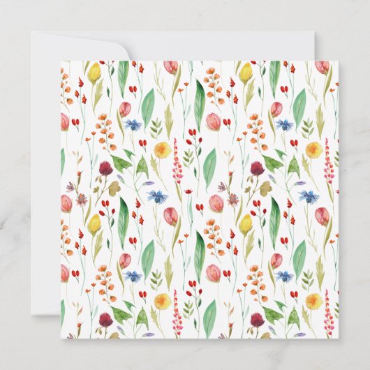 Invitation Faire part de mariage de fleurs sauvages rustique  (Dos)