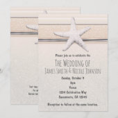 Invitation Faire part de mariage de plage blanc crémeux d'éto (Devant / Derrière)