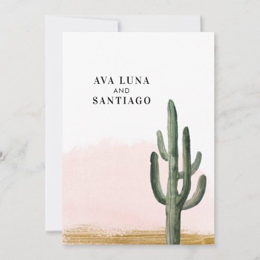 Invitation Faire part de mariage Désert Cactus (Dos)