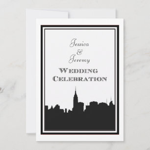 Invitation Faire part de mariage DIY silhouette de la skyline