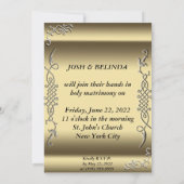 Invitation Faire-part de mariage d'or (Dos)