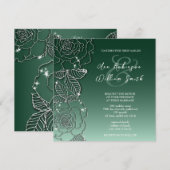 Invitation Faire part de mariage élégant argent Evergreen éme (Devant / Derrière)