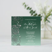 Invitation Faire part de mariage élégant argent Evergreen éme (Debout devant)