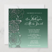 Invitation Faire part de mariage élégant argent Evergreen éme (Devant)