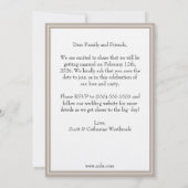 Invitation Faire part de mariage élégant avec date à retenir (Dos)