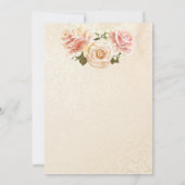 Invitation Faire part de mariage élégant avec roses roses rom (Dos)