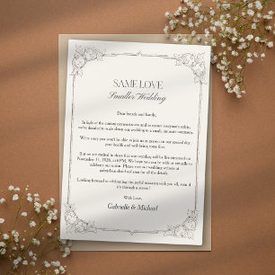 Invitation Faire part de mariage élégant en or avec excuses p