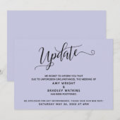 Invitation Faire part de mariage élégant reporté Lavande (Devant / Derrière)