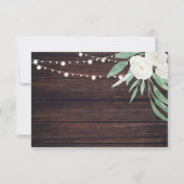 Invitation Faire part de mariage en bois rustique avec fleurs (Dos)