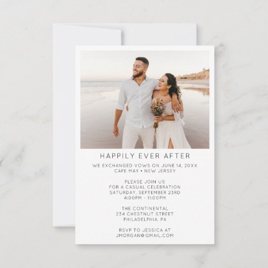 Invitation Faire part de mariage en fuite avec superposition  (Dos)