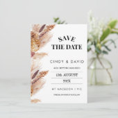 Invitation Faire part de mariage en herbe de Pampas Boho flor (Debout devant)