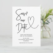 Invitation Faire Part de Mariage Enregistrez Notre Date (Debout devant)