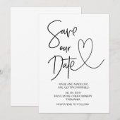 Invitation Faire Part de Mariage Enregistrez Notre Date (Devant / Derrière)