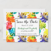 Invitation Faire part de mariage Feuilles Tropicales Aquarell (Devant)