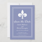 Invitation Faire part de mariage Fleur de Lis Pervenche (Devant)