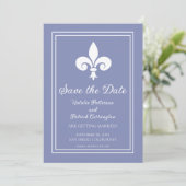 Invitation Faire part de mariage Fleur de Lis Pervenche (Debout devant)