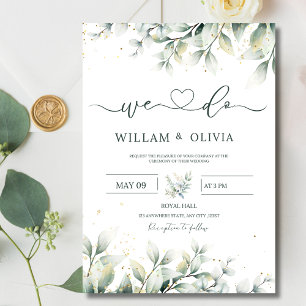 Invitation Faire part de mariage floral Eucalyptus verdure 