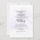 Invitation Faire part de mariage floral lavande éclaboussure  (Devant)