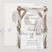 Invitation Faire part de mariage islamique rustique (Devant / Derrière)