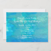 Invitation Faire part de mariage moderne aquarelle sur la pla (Dos)