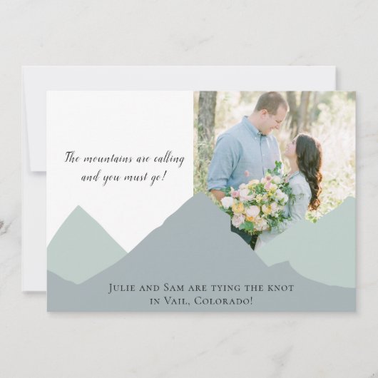Invitation Faire part de mariage montagne (Devant)