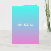Invitation faire part de mariage ombré turquoise rose moderne (Devant)
