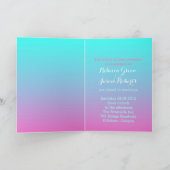 Invitation faire part de mariage ombré turquoise rose moderne (Intérieur)