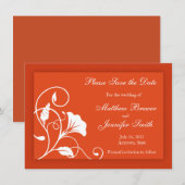 Invitation Faire part de mariage Orange Custom Save the Date (Devant / Derrière)