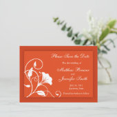Invitation Faire part de mariage Orange Custom Save the Date (Debout devant)