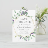 Invitation Faire part de mariage PHOTO Eucalyptus Moderne Éco (Debout devant)