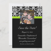 Invitation Faire part de mariage Photo Vert Chartreuse Damass (Devant)